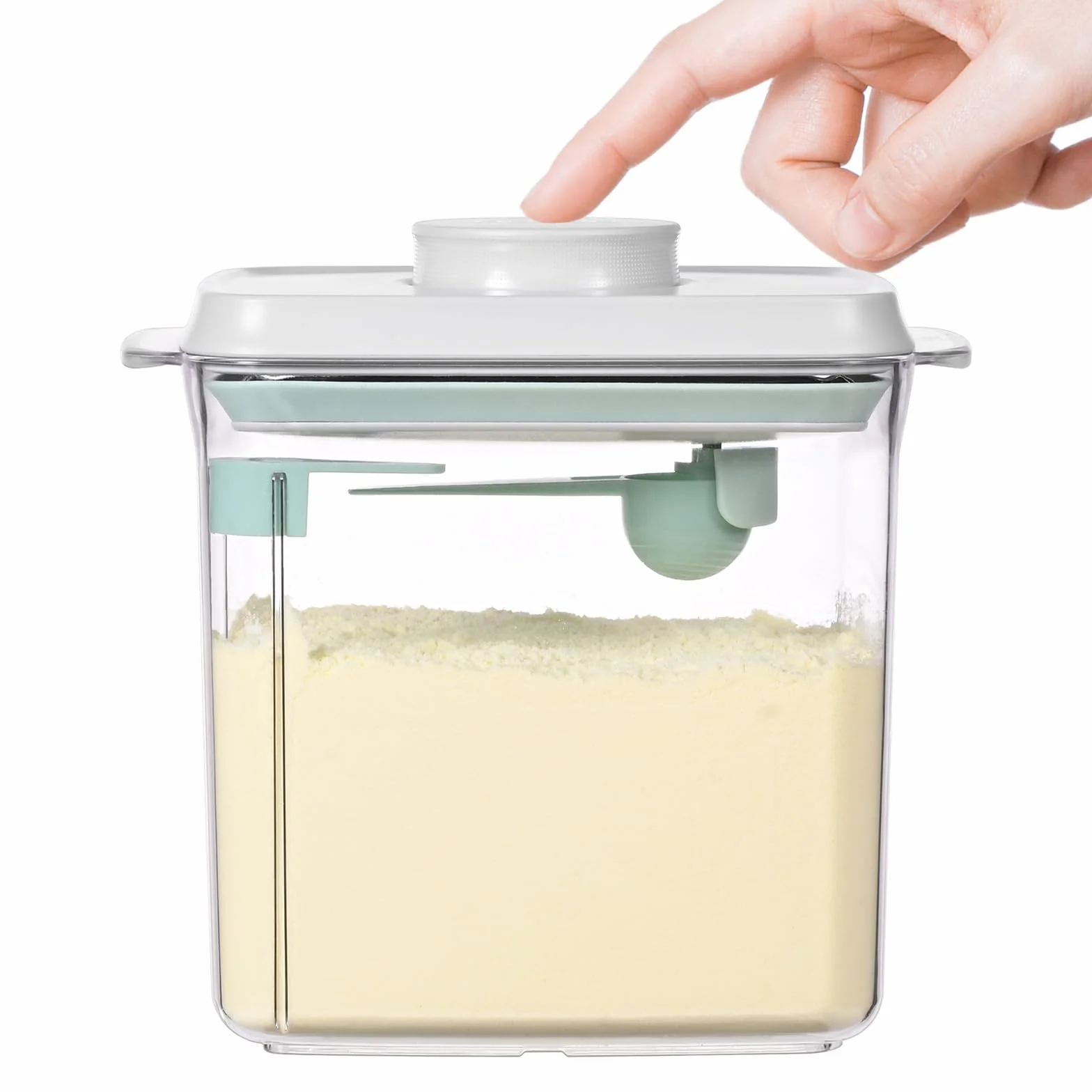 Milchpulverspender 1700 ml, tragbare Milchpulver-Aufbewahrungsbox mit Löffel, versiegelter Milchpulverspender, milchpulver behälter, Proteinpulver-Aufbewahrungsbox, abnehmbar