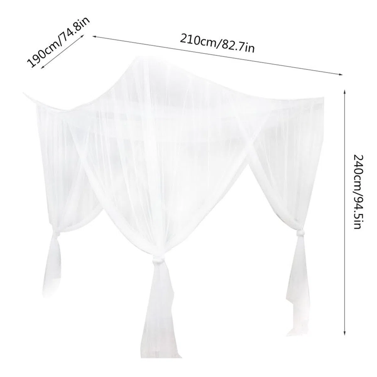 Baoblaze 4 Eckpfosten Himmelbett Vorhang, Moskitonetz Doppelbett und Einzelbett, Mückenschutz Moskitonetz, Mückennetz Bett, Moskitonetz Doppelbett für Haus Kinderzimmer Reise im Freien, Weiß