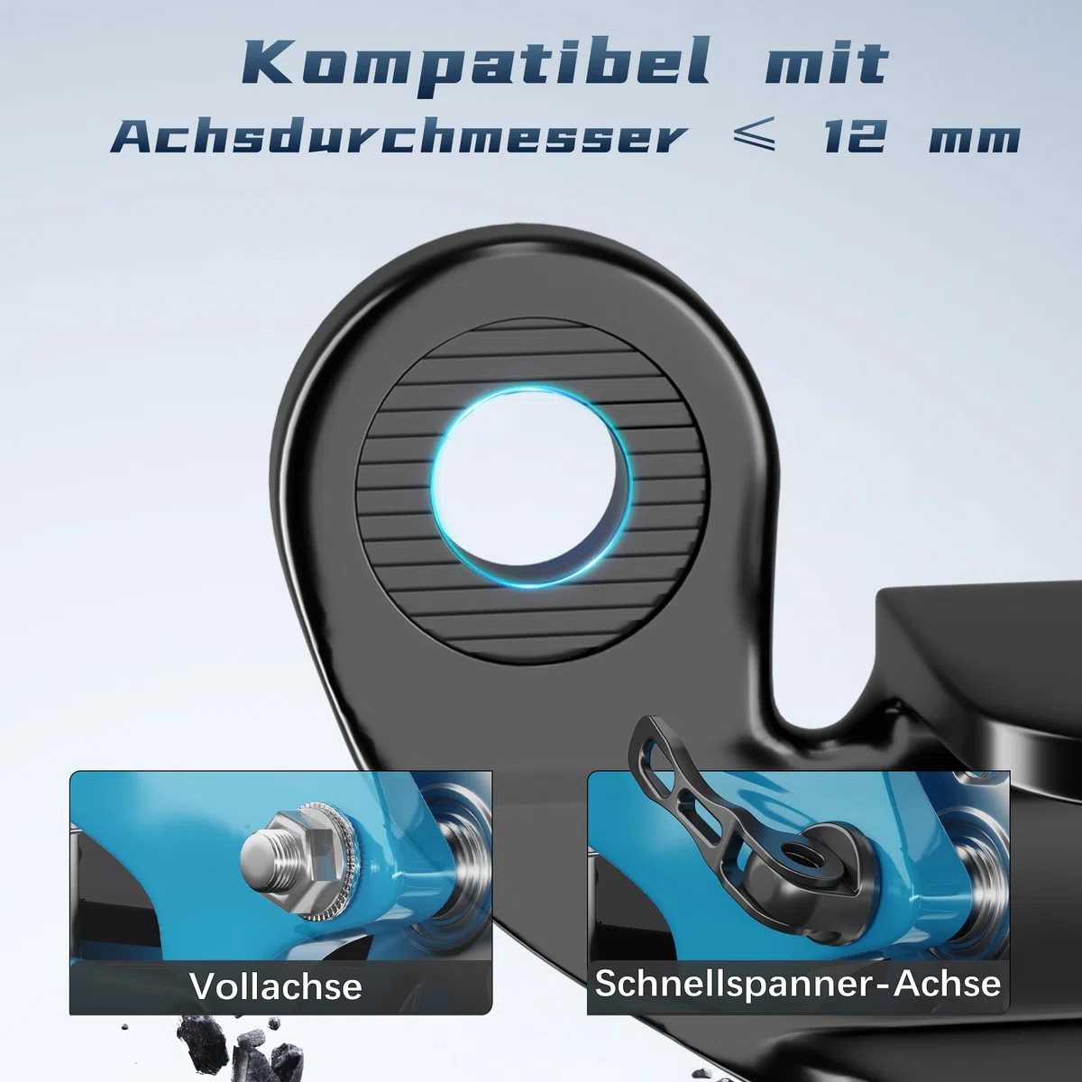 Fahrradanhänger Kupplung für Qeridoo Fahrradanhänger, Stabile Fahrrad Anhängerkupplung mit Sicherheitsstift, Fahrradkupplung für Hundeanhänger, Kinderanhänger, Lastenanhänger