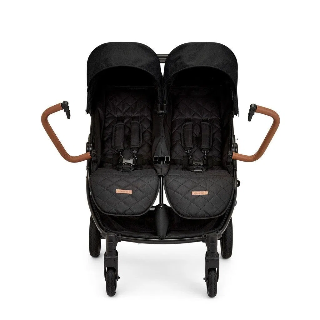 Ickle Bubba Venus Prime Doppel-Kinderwagen - Leichter faltbarer Zwillingskinderwagen mit Kokon für Neugeborene, 2 gesteppte Fußwärmer & Regenschutz, geeignet ab Geburt bis 15 kg (ca. 3 Jahre
