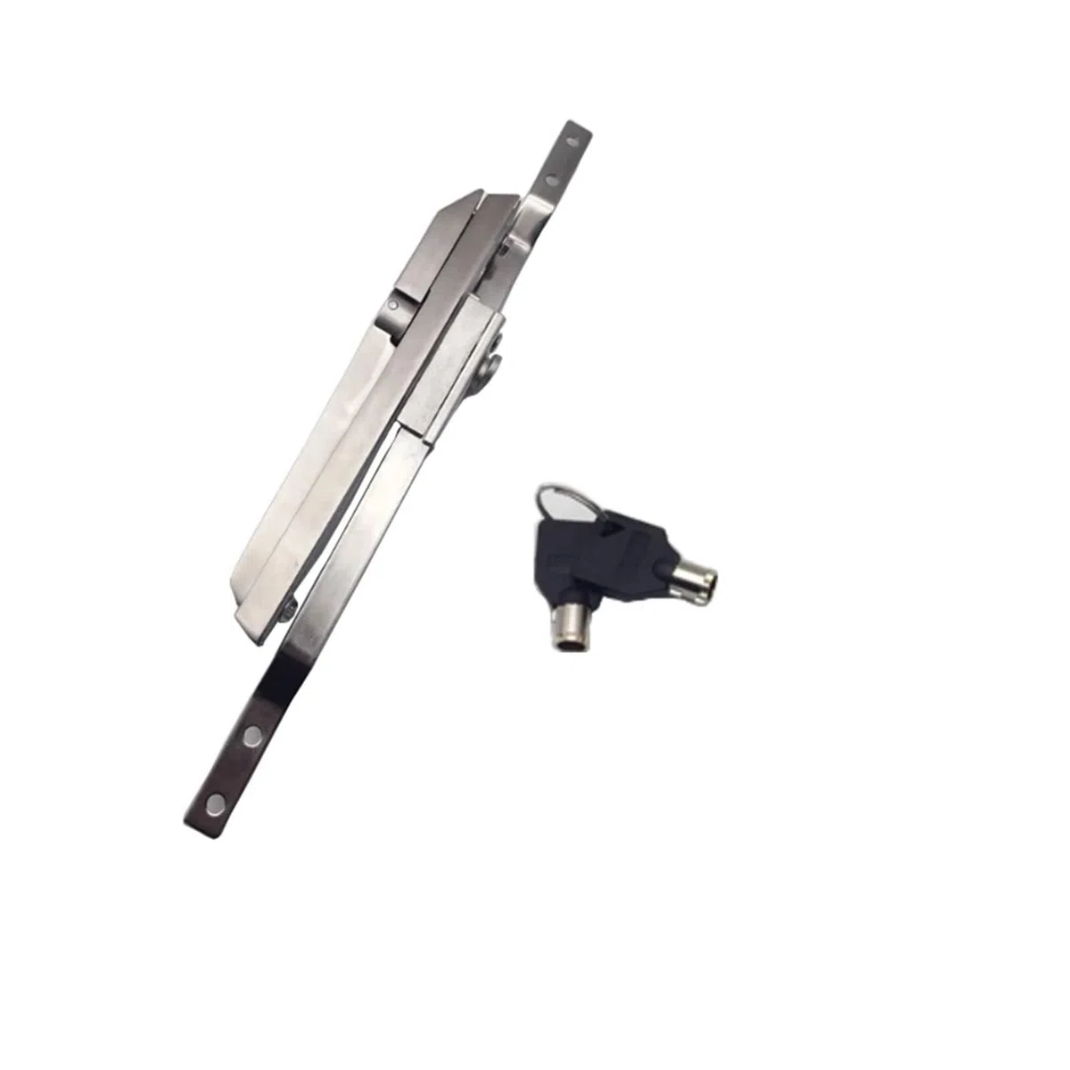 304 Edelstahl-Dreipunkt-Stangenverriegelungspanel, elektrisches Stangensteuerschloss, große Schaltschrank-Verteilerkastenschlösser(1 Sets-A-Stainless)