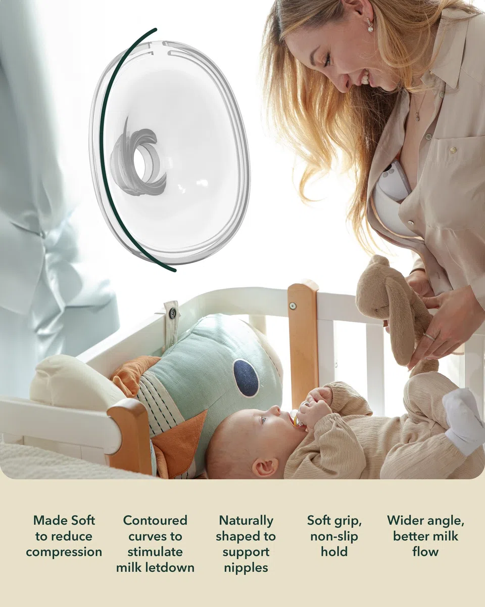 Tragbare Milchpumpe, freihändig, tragbare und tragbare Pumpe, 4 Modi, 15 Stufen, Massagemodus, doppelte elektrische Pumpe, kabellos, Lederetui, mehrere Einsätze, 2 Stück