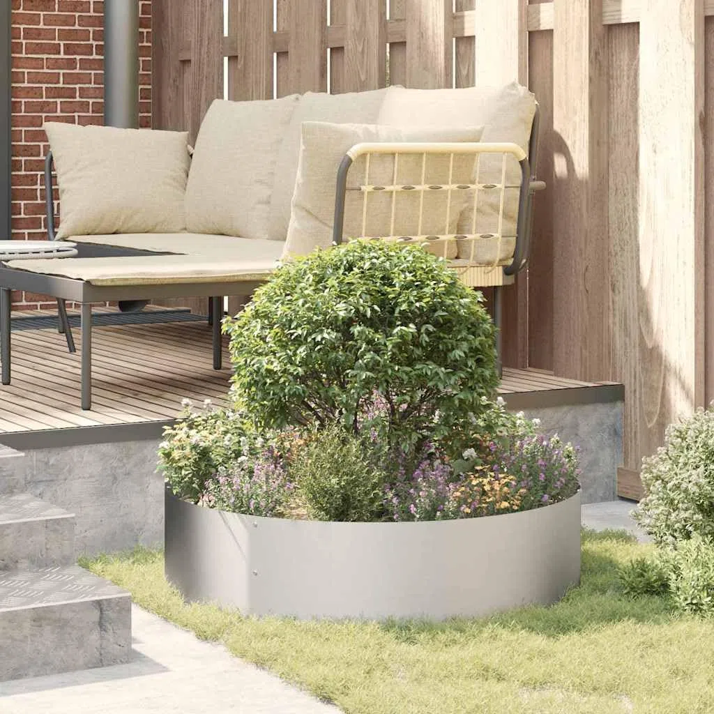 Pflanzenring 5 STK. Silber 80 x 80 x 20 cm Edelstahl Garten Robust