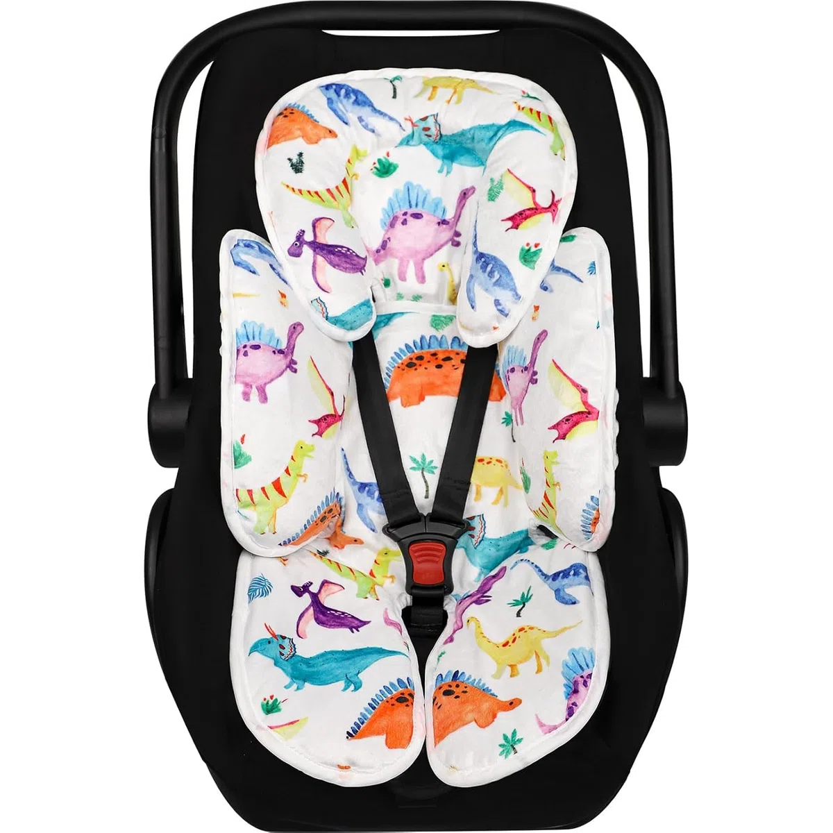 Hooyax Baby Autositz-Kissen, Kopf- und Körperstütze für Babyschalen, Einlage für Babyschalen, Kopfstützenkissen für Neugeborene für Kinderwagen, Babywippen, Schaukeln, Dinosaurier
