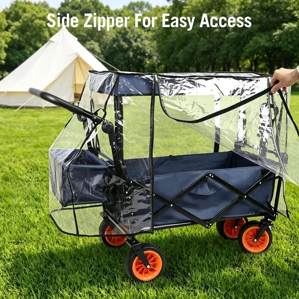 Bollerwagen Regenschutz, Universal Bollerwagen Regenschutz, 115 X 51 X 75 cm Regenverdeck, Regenabdeckung Transparent für Regenplane Klappbaren Bollerwagen Campingwagen Handwagen Universal Kinder