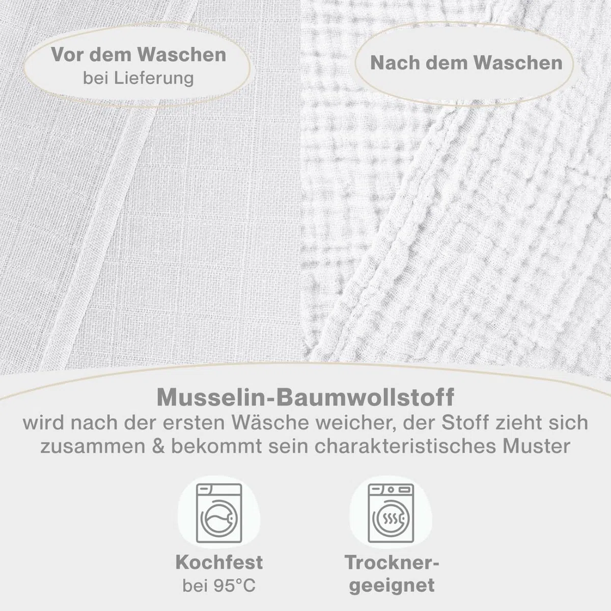 Laleni Spucktücher Baby im 10er Set aus Reiner Baumwolle - schadstofffreie Mulltücher weich 70x70 - saugstarke Mussellintücher Baby - Musselin Tuch als Mullwindel - waschbare Mulltücher - Weiß