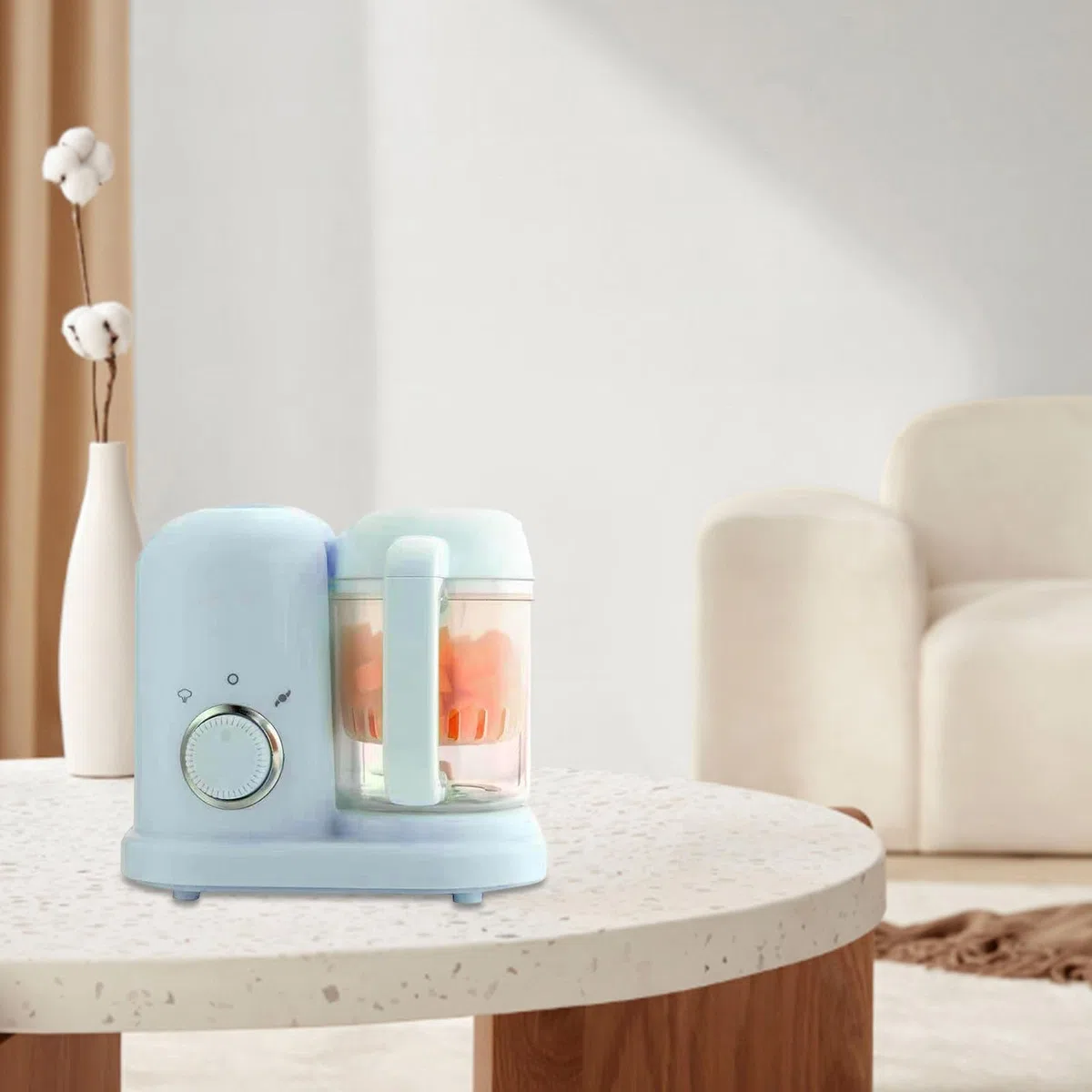 Babynahrungszubereiter Babynahrungsprozessor Zerkleinerer Dampfgarer Mixer Pürierer Mühle mit automatischer Koch- und Mahlfunktion, One Step, BPA-frei, selbstreinigend