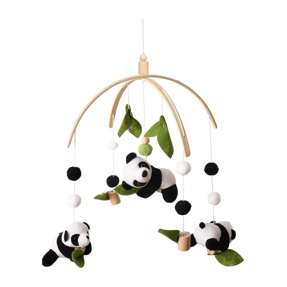 Panda Mobile Bettglocke mit Filzbällen für Jungen und Mädchen