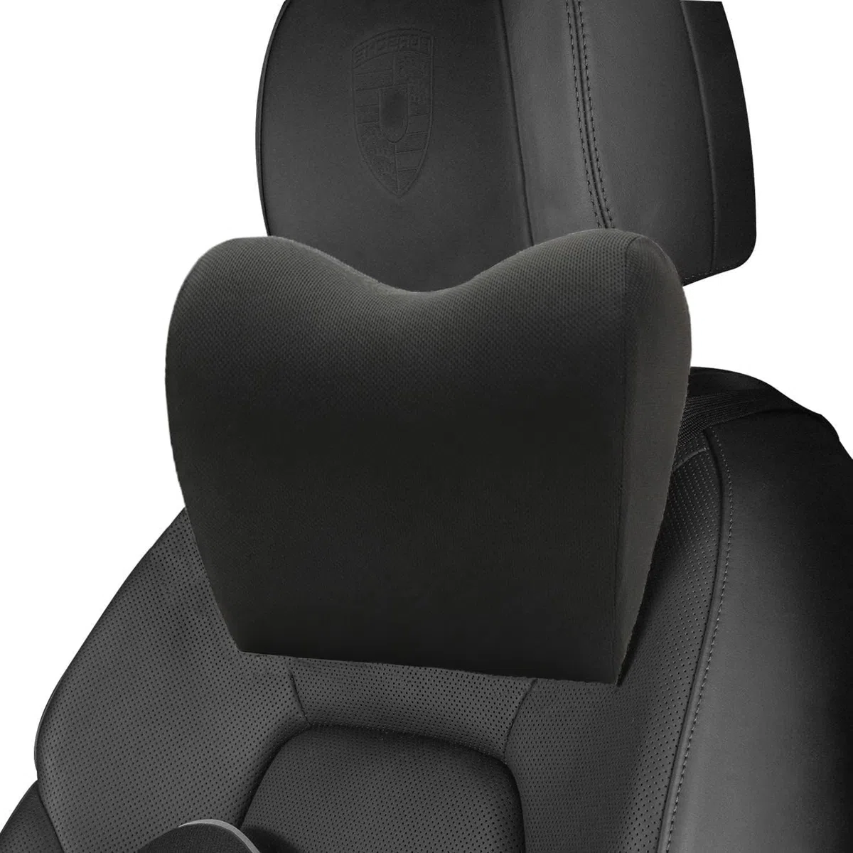 ZPPLD Auto-Nackenkissen, Auto-Nackenstütze, Auto-Kopfstütze, Auto-Kopfstütze, Autositz aus Memory-Schaum, atmungsaktiv, abnehmbarer und waschbarer Bezug, Schwarz (C)