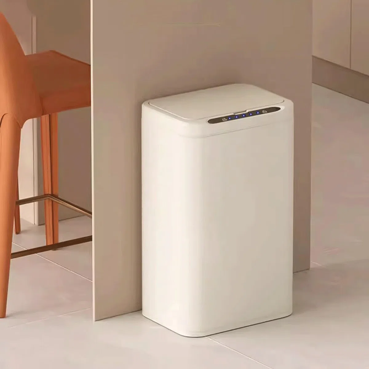 GLigeT Cubo de basura Intelligenter Sensor Mülleimer Haushalt Edelstahl Wohnzimmer Küche mit Deckel Licht Luxus Automatische Toilettenpapierkorb Contenedor de basura(Green,25L)