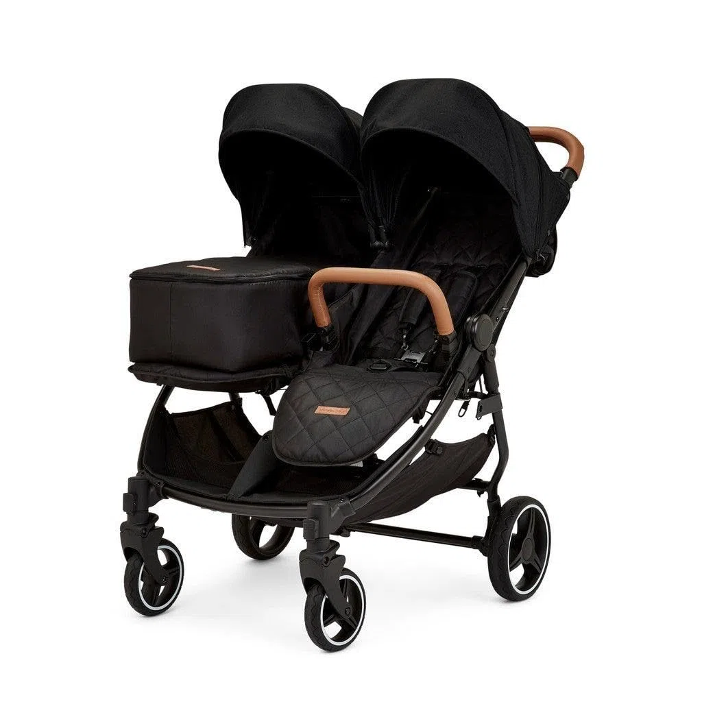 Ickle Bubba Venus Prime Doppel-Kinderwagen - Leichter faltbarer Zwillingskinderwagen mit Kokon für Neugeborene, 2 gesteppte Fußwärmer & Regenschutz, geeignet ab Geburt bis 15 kg (ca. 3 Jahre