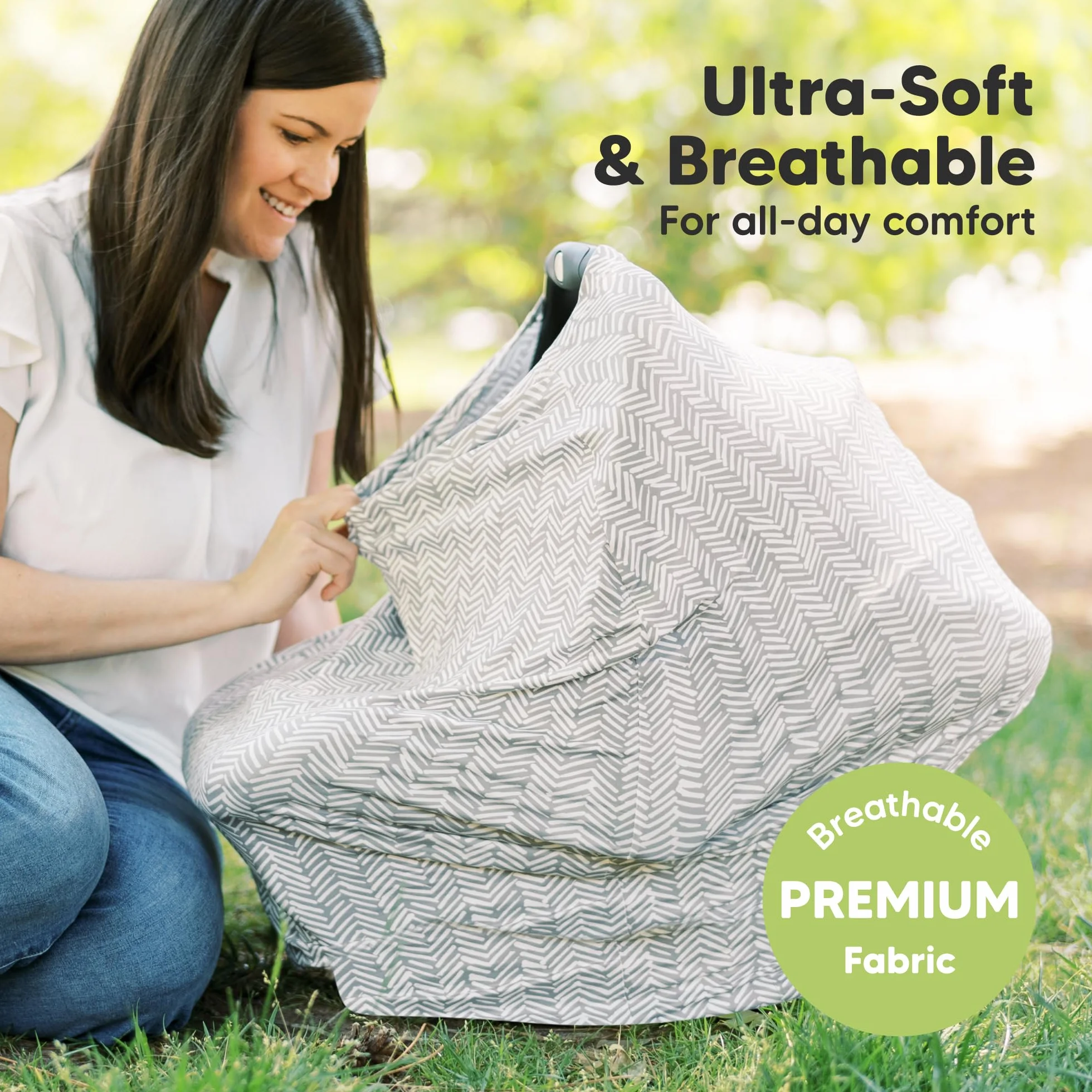 KeaBabies Stilltuch für Unterwegs - Multifunktionale Autositzbezüge für Baby, Weich & Atmungsaktiv Nursing Breastfeeding Cover, Babyautositzbezug für Mädchen, Junge Kinderwagenbezug (Herringbone)