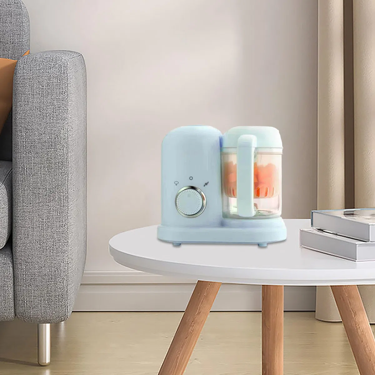 Babynahrungszubereiter Babynahrungsprozessor Zerkleinerer Dampfgarer Mixer Pürierer Mühle mit automatischer Koch- und Mahlfunktion, One Step, BPA-frei, selbstreinigend