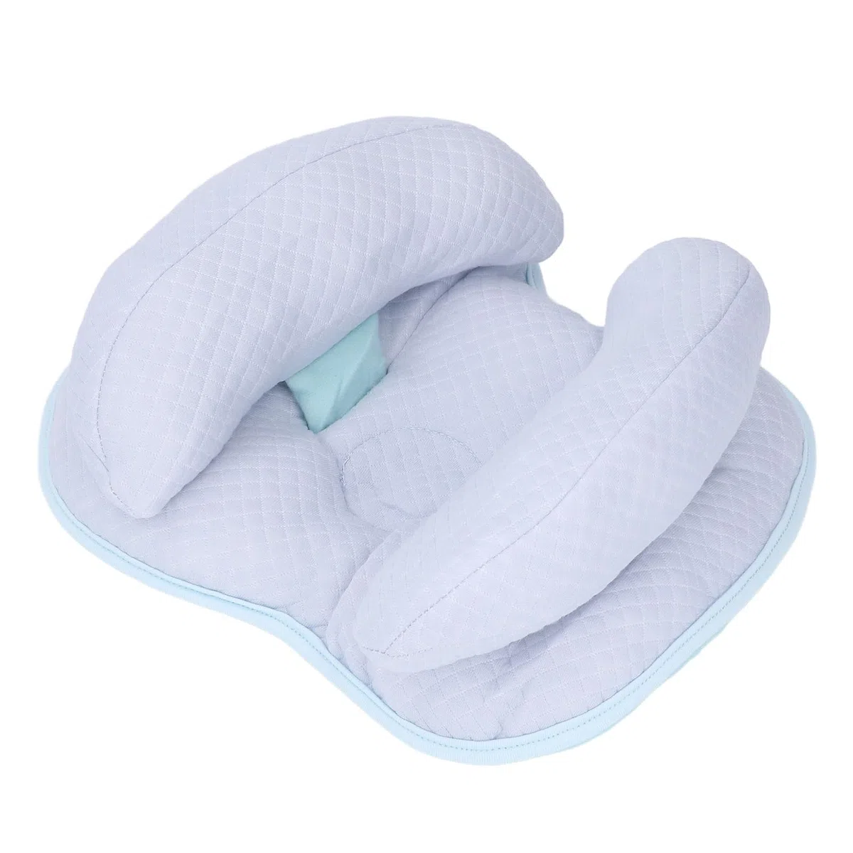 Baby 2-in-1-Reisekissen, Baby-Kopf-Nackenstützkissen, Baby-Nacken-Kopfstütze, Autositz-Einsatzkissen für Kinderwagen, Nackenstütze für Neugeborene, Verstellbares Kopfkissen (BLUE)