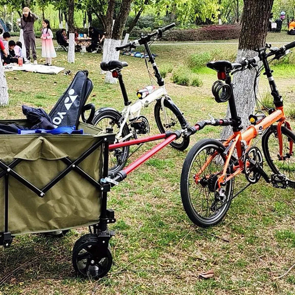 Fahrradanhänger-Verbinder, Lastenanhänger-Zugstange, klappbar, aus Aluminiumlegierung, Verbindungsstange für Fahrrad- und Elektrofahrzeuganhänger, geeignet für Mountainbikes, Kinderfahrräder