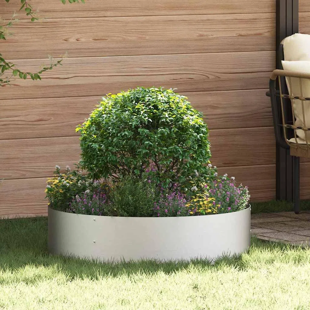 Pflanzenring 5 STK. Silber 80 x 80 x 20 cm Edelstahl Garten Robust