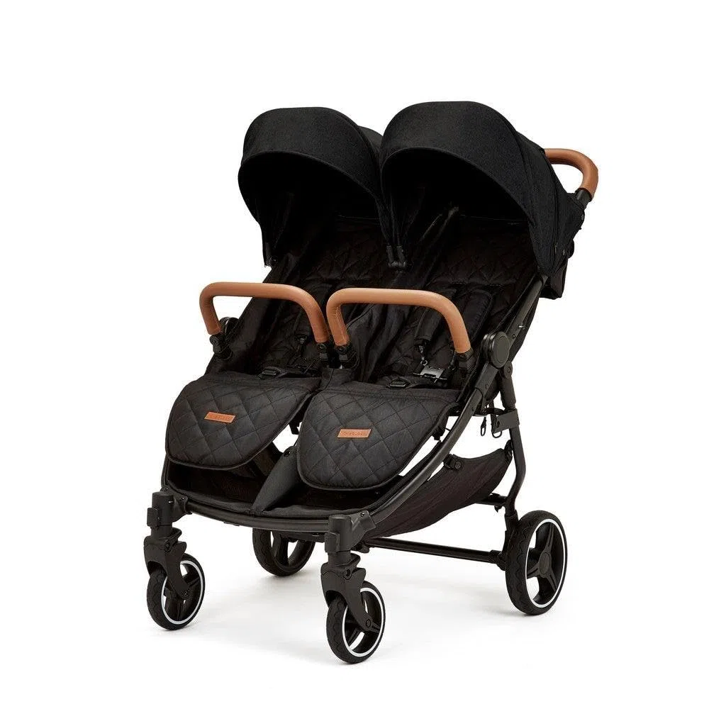 Ickle Bubba Venus Prime Doppel-Kinderwagen - Leichter faltbarer Zwillingskinderwagen mit Kokon für Neugeborene, 2 gesteppte Fußwärmer & Regenschutz, geeignet ab Geburt bis 15 kg (ca. 3 Jahre