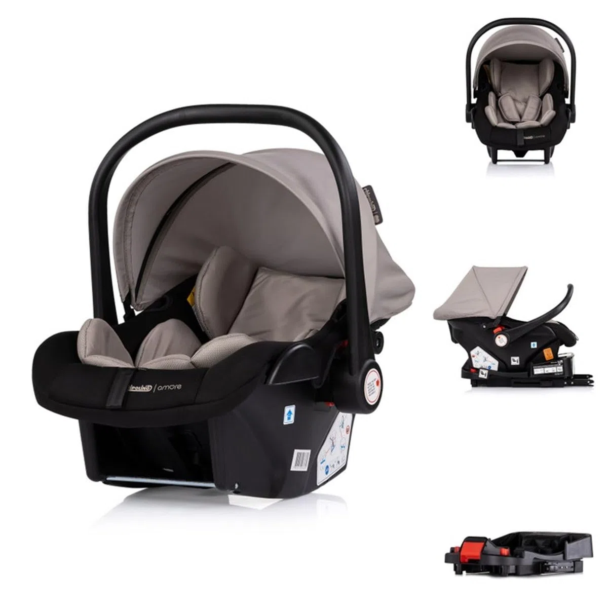 Chipolino Set Babyschale Isofix-Basisstation Amore i-Size Gruppe 0+ (0-13 kg) braun