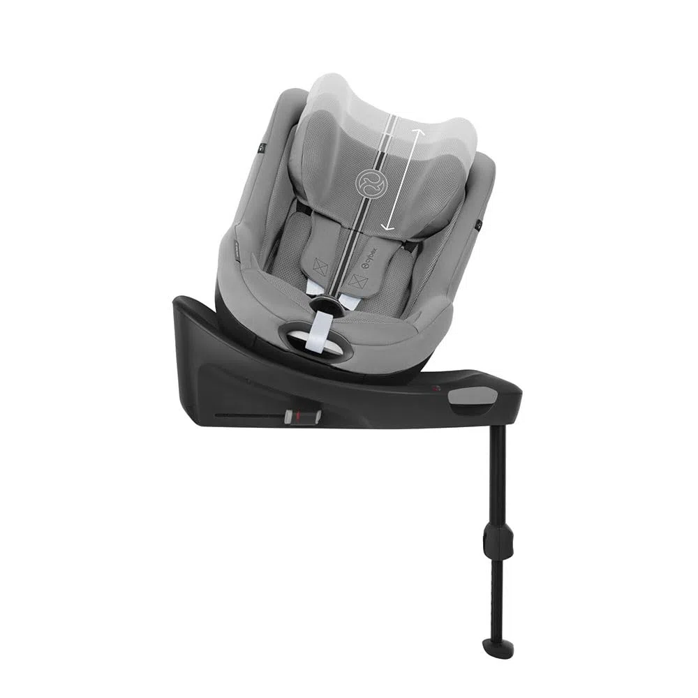 CYBEX Gold Kinder-Autositz Sirona Gi i-Size Plus inkl. Neugeboreneneinlage und Base, Ab ca. 0 bis 4 Jahre, Max. 20 kg, 40 - 105 cm, Stone Grey