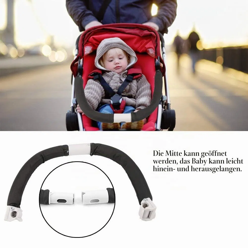 Abnehmbarer Kinderwagen-Sicherheitsbügel,Regenschirm, Kinderwagen, Bumper, Universal, verstellbar, für Babys, Kinderwagen, Lenker, Armlehne, Bumper Bar, schwarz (schwarz)