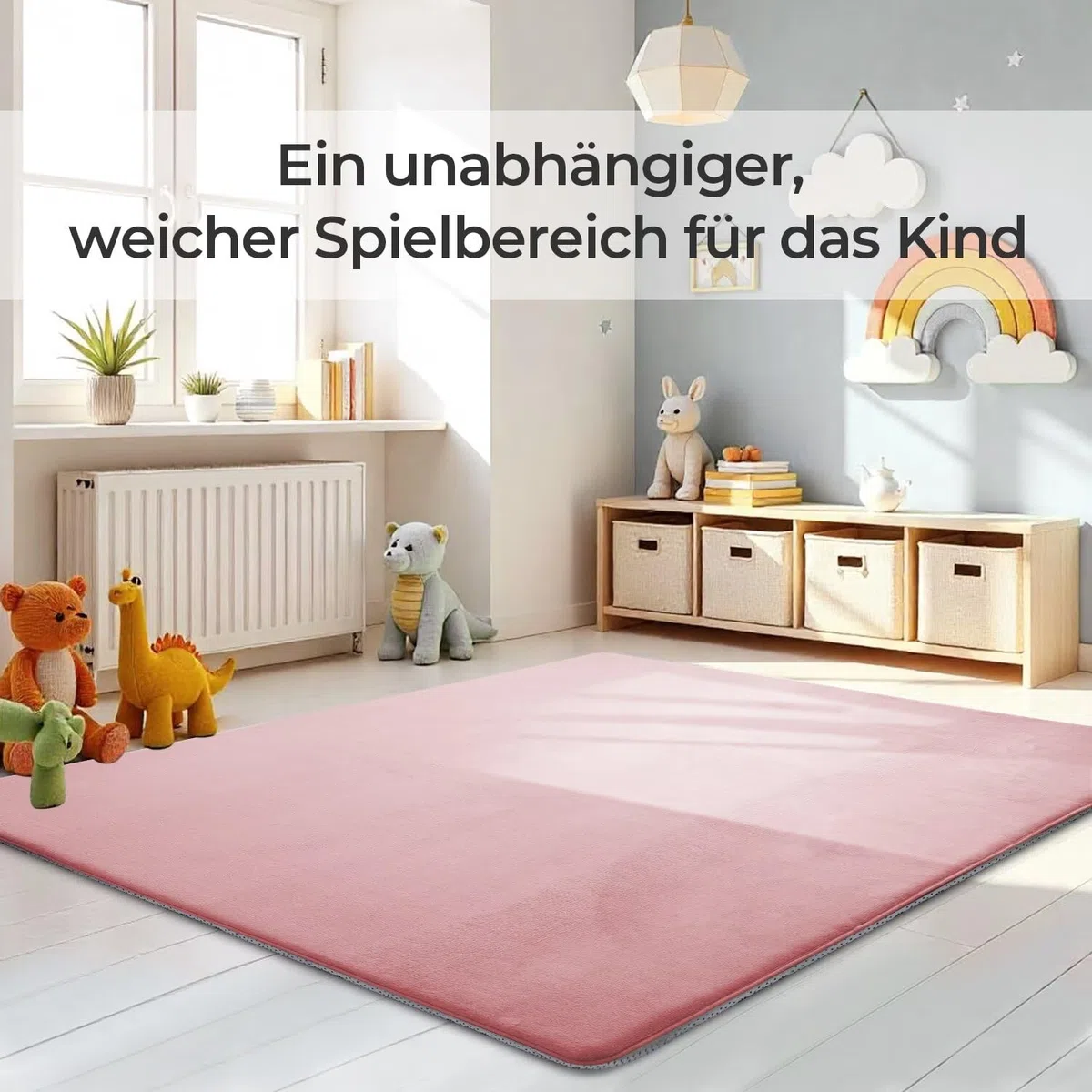 Krabbelmatte für Baby, 200×300×3CM Kinderteppich, rutschfest,