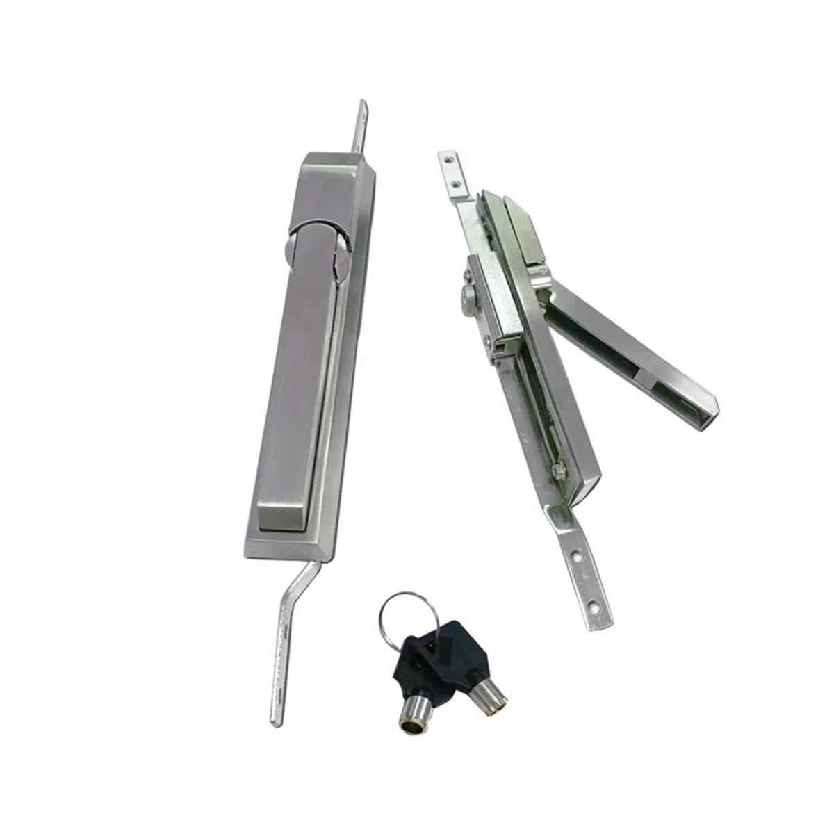 304 Edelstahl-Dreipunkt-Stangenverriegelungspanel, elektrisches Stangensteuerschloss, große Schaltschrank-Verteilerkastenschlösser(1 Sets-A-Stainless)