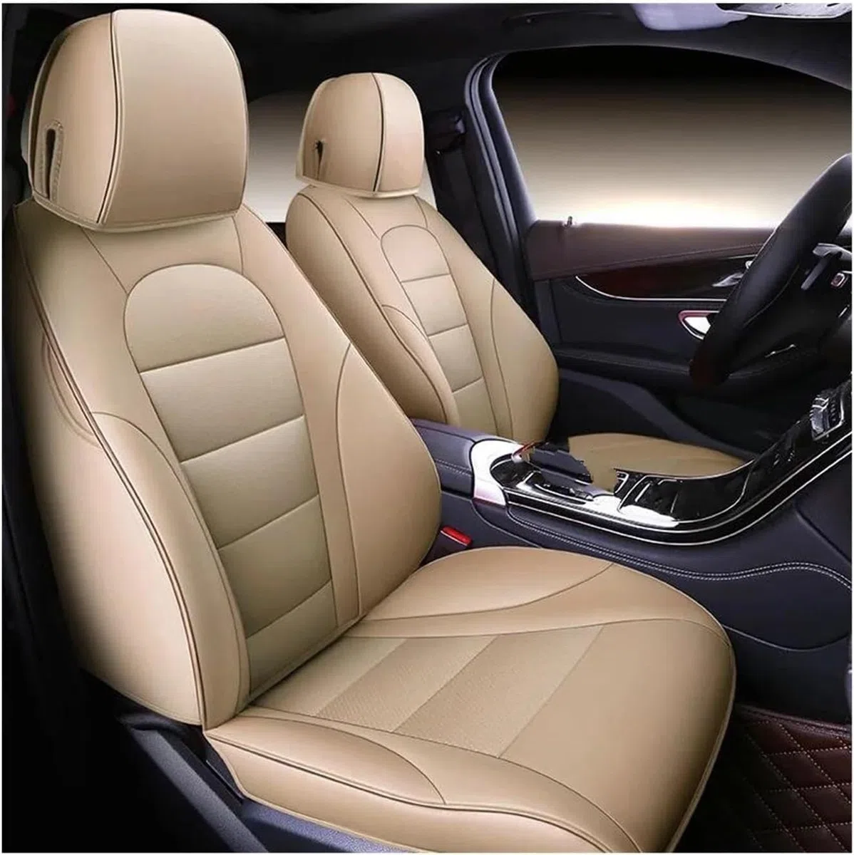 Autositzbezug Autositzbezug-Sets für Custom Autositzbezug für Mercedes für Benz C200 C300 C220 C250 C350 C400 C180 GLC300 GLC200 GLC260(4)