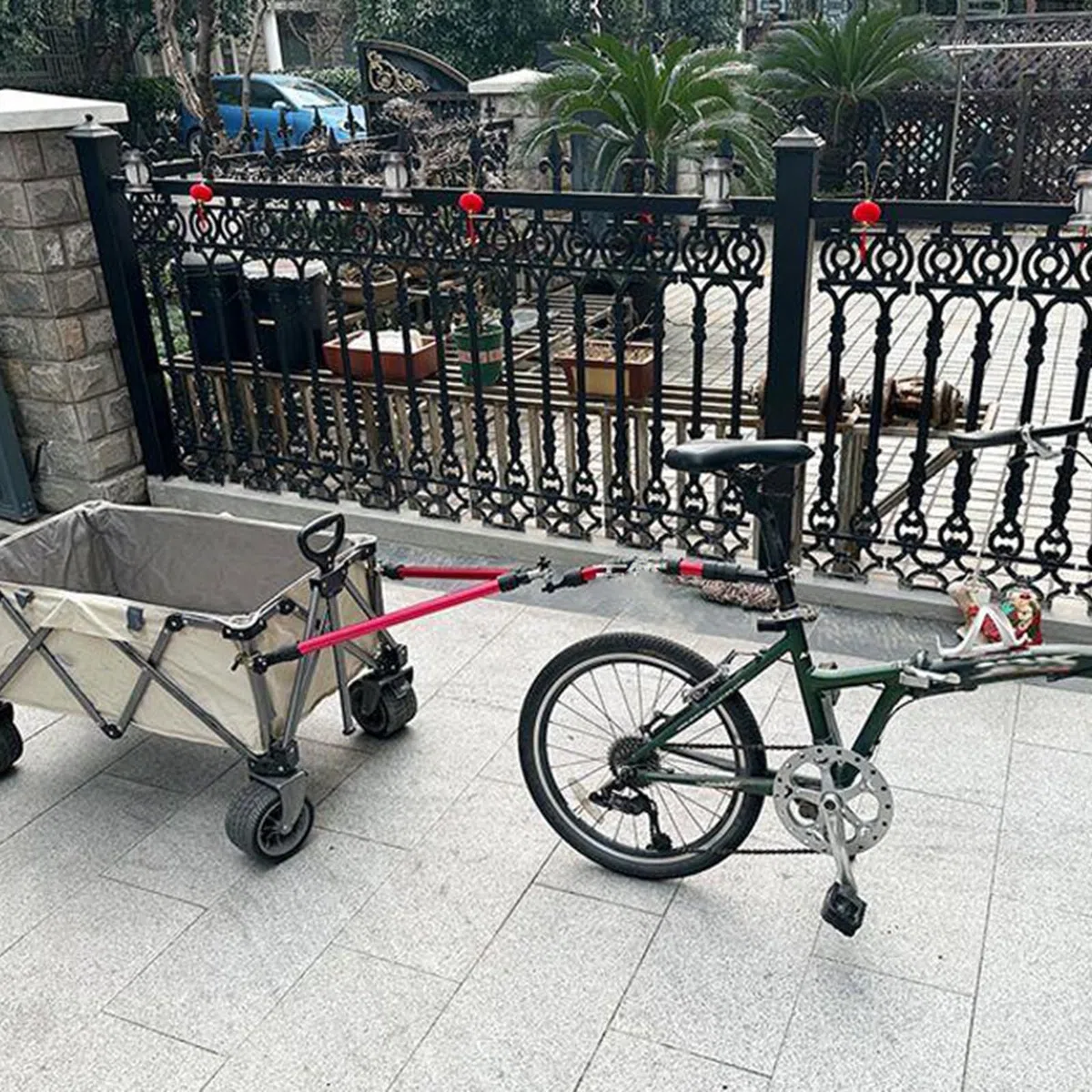 Fahrradanhänger-Verbinder, Lastenanhänger-Zugstange, klappbar, aus Aluminiumlegierung, Verbindungsstange für Fahrrad- und Elektrofahrzeuganhänger, geeignet für Mountainbikes, Kinderfahrräder