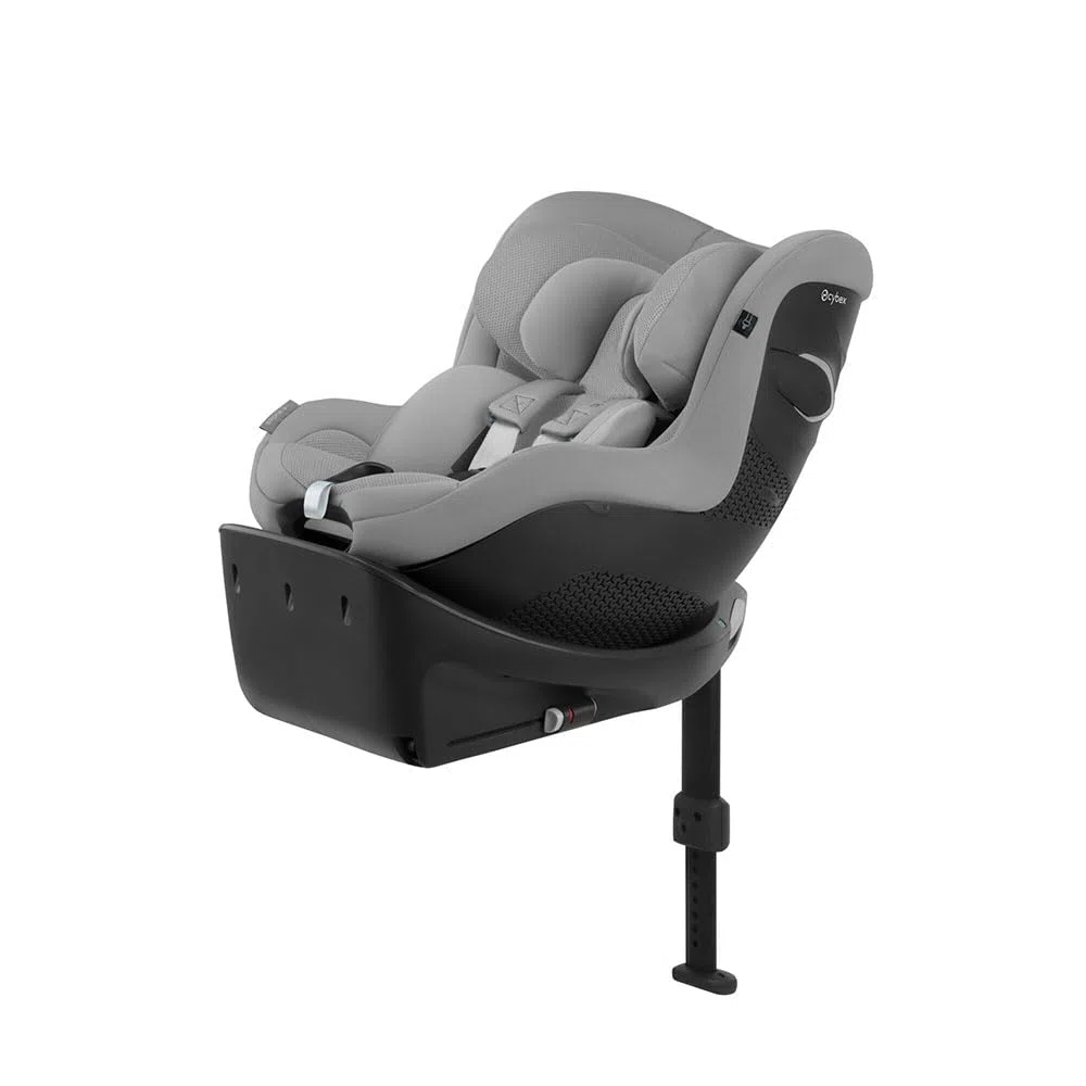 CYBEX Gold Kinder-Autositz Sirona Gi i-Size Plus inkl. Neugeboreneneinlage und Base, Ab ca. 0 bis 4 Jahre, Max. 20 kg, 40 - 105 cm, Stone Grey