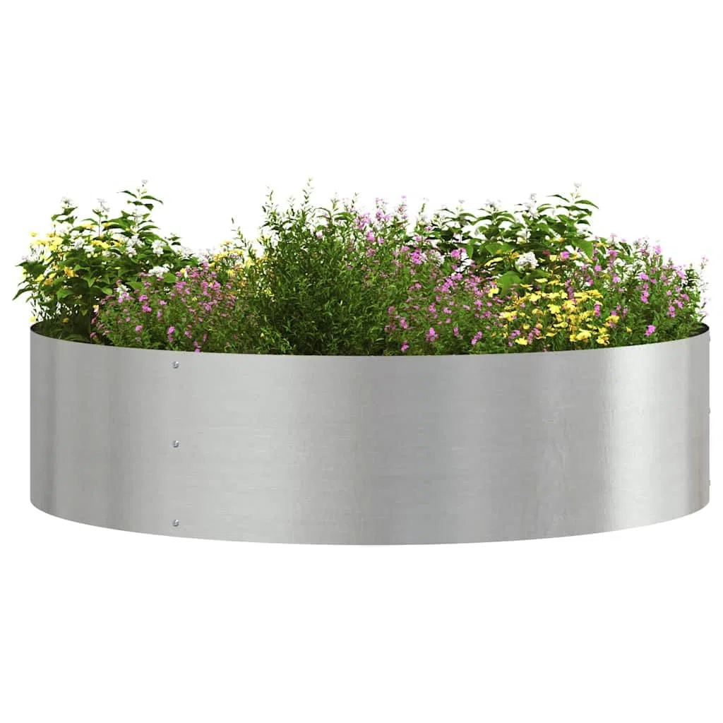 Pflanzenring 5 STK. Silber 80 x 80 x 20 cm Edelstahl Garten Robust